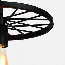 Loft Retro Restaurant Bar Pendant Lamps American country wrought iron chandeliers industrial style wheel