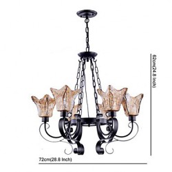 Chandeliers 6 Lights Glass Traditional/Classic / Vintage Living Room / Bedroom / Study Room