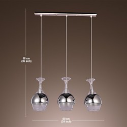 Modern Creative 3 Light Pendant in Shape Of Goblet