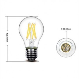 E26/E27 8W 8 COB 800lm Warm White A60(A19) edison Vintage LED Filament Bulbs AC 220-240 V