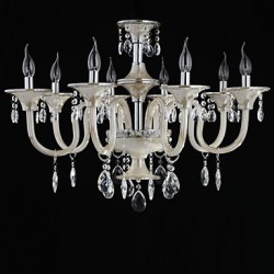 8-Light The style of palace Glass Chandelier With Candle Bulb