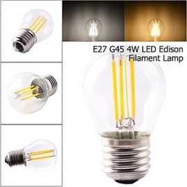 5pcs G45 4W E27 360LM Dimmable 360 Degree Warm Cool White Color LED Filament Light 220V