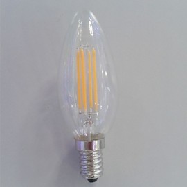 5 pcs E14 4W 4 COB 400 lm Warm White C35 edison Vintage LED Filament Bulbs AC 220-240 V