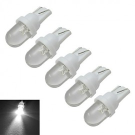 5pcs T10 0.5W 30-50LM 6000-6500K Cool White Car Signal Lamps LED Car Light (DC 12V)