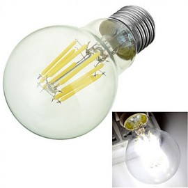 Marsing E27 8W 600lm 3000-6500k Warm/Cool White Globe LED Filament Lamp Bulb - White + Yellow (AC 85~265V)