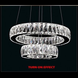 LED Crystal Chandelier Lights Modern Lighting Two Rings D2040 K9 Large Crystal Home Ceiling Light Fixtures