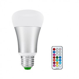 10W RGBWW E26/E27 LED Globe Bulbs A60(A19) 1 COB 900lm-1200lm lm Warm White / RGB (85-265V)