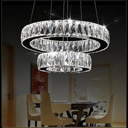 LED Crystal Chandelier Lights Modern Lighting Two Rings D2040 K9 Large Crystal Home Ceiling Light Fixtures