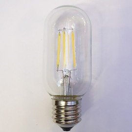 1 pcs E26/E27 3W / 4W 4 COB 400 lm Warm White T edison Vintage LED Filament Bulbs AC 220-240 V