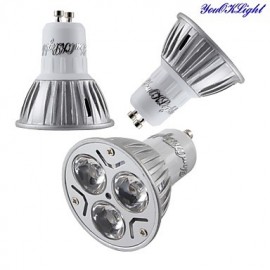 4PCS Dimmable GU10 3W 300LM 3000/6000K White/ Warm White 3-LED Spot Light Bulb - Silver + White (AC85~265V)