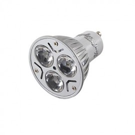 4PCS Dimmable GU10 3W 300LM 3000/6000K White/ Warm White 3-LED Spot Light Bulb - Silver + White (AC85~265V)