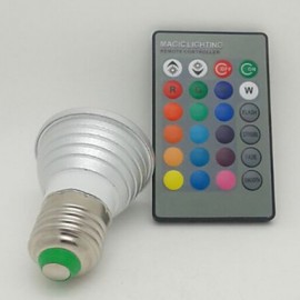 E27 3W RGB Color Spotlights LED Colorful Remote Control Spotlights