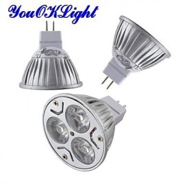 4PCS MR16 3W Dimmable LED Spotlight Warm White/Cold White Light 3000/6000k 300lm - Silvery Grey (DC 12V)