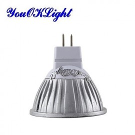 4PCS MR16 3W Dimmable LED Spotlight Warm White/Cold White Light 3000/6000k 300lm - Silvery Grey (DC 12V)