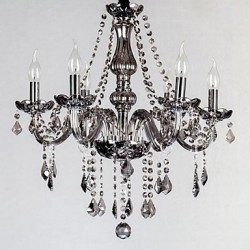 6 Lights,European Crystal Chandelier In Grey Color,Glass & Crystal