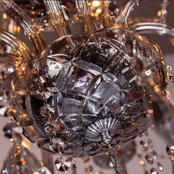 6 Lights,European Crystal Chandelier In Grey Color,Glass & Crystal