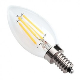 4W E14 LED Filament Bulbs C35 4 COB 400 lm Warm White Dimmable / Decorative AC 220-240 V 1 pcs