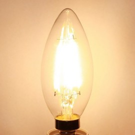 4W E14 LED Filament Bulbs C35 4 COB 400 lm Warm White Dimmable / Decorative AC 220-240 V 1 pcs