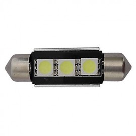 6pcs Festoon 39mm 1W 3x5050SMD 60-70LM 6000-6500K Cool White Light LED Car Light (DC 12V)