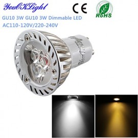 1PCS Dimmable LED 3W GU10 260LM 3000K Warm White/ 6000K White Light Spotlight Bulb-(AC110-120V/220-240V)