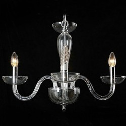 4-Light Crystal Pendant Light in Candle Lamp Bulb