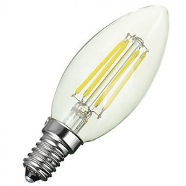 Marsing E14 400lm 3000/6500K 330-Degree Beam Angle Aluminum Alloy + Glass 4-COB LED Filament Lamp