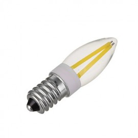 Marsing Dimmable E14 3W 300lm 4-COB Warm White Light / Cool White Light 2650-2850K/5500-6000K 360 Degree Beam Angle LED Filament Bulb (AC 220-240V)