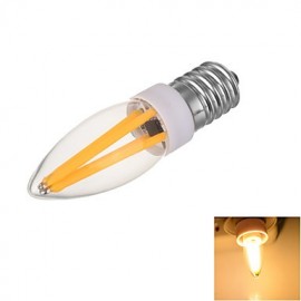 Marsing Dimmable E14 3W 300lm 4-COB Warm White Light / Cool White Light 2650-2850K/5500-6000K 360 Degree Beam Angle LED Filament Bulb (AC 220-240V)