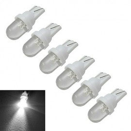 6pcs T10 0.5W 30-50LM 6000-6500K Cool White Car Signal Lamps LED Car Light (DC 12V)