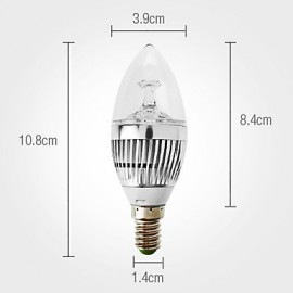 3W E14 LED Candle Lights C35 3 High Power LED 270 lm Natural White Decorative / Dimmable AC 110-130 / AC 220-240 V