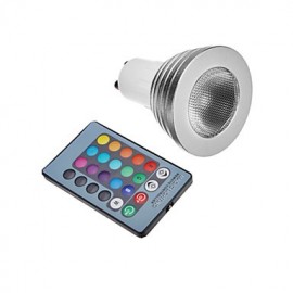 GU10 3W 100 LM RGB Remote-Controlled LED Spotlight AC 100-240 V