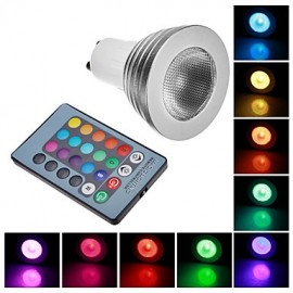 GU10 3W 100 LM RGB Remote-Controlled LED Spotlight AC 100-240 V