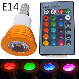 5W E14 / GU10 / E26/E27 LED Spotlight MR16 1 High Power LED 300 lm RGB Dimmable / Remote-Controlled AC 85-265 V 1 pcs