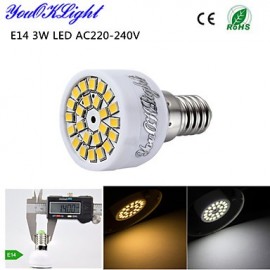 1PCS E14 3W 24-SMD 2835 LED Spotlight 3000K Warm White Light / 6000K White Light 220lm (AC 220~240V)