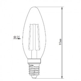 E14 2 W 2 COB 200 LM 2800-3200K K Warm White A Dimmable Candle Bulbs AC 220-240 V