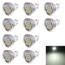 10PCS GU10 7W 560LM 16-SMD5630 LED Spotlight White Light 6000K (AC220V)