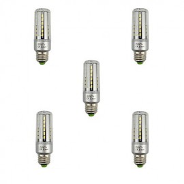 5pcs Aluminum Lampada Led Lamp 9W E27 LED Corn Lights 42SMD 5736 1080lm Warm /Cool White Decorative AC85-265V