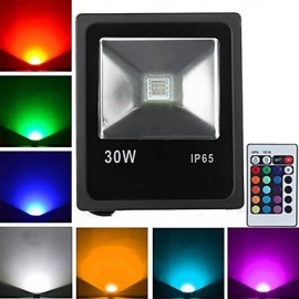 30W LED Floodlight 1 High Power LED 2400 lm RGB Remote-Controlled AC 85-265 V