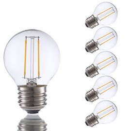 2W E26 LED Filament Bulbs G16.5 2 COB 200 lm Warm White Dimmable 120V 6 pcs