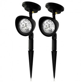 Waterproof 0.5W 40lm 4-LED Light Control Solar Yard Fence Light / Grounding Light / Garden Light (2PCS)