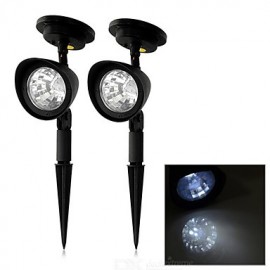 Waterproof 0.5W 40lm 4-LED Light Control Solar Yard Fence Light / Grounding Light / Garden Light (2PCS)