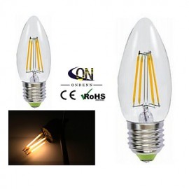 E26/E27 4 W 4 COB 400 LM 2800-3200K K Warm White A Dimmable Candle Bulbs AC 220-240/AC 110-130 V