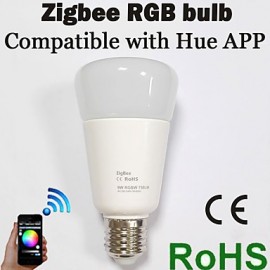 Zigbee 9W RGBW Smart Bulb Compatible with Hue Bulb Wireless Lighting Hue App Control