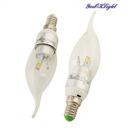 10PCS E14 3W 280lm 10 x SMD5730 Warm White LED Pointed tail shape Candle Lamp - Gold/silver(AC 85~265V)