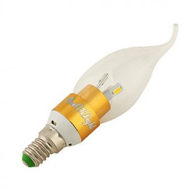 10PCS E14 3W 280lm 10 x SMD5730 Warm White LED Pointed tail shape Candle Lamp - Gold/silver(AC 85~265V)