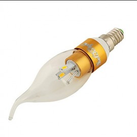 10PCS E14 3W 280lm 10 x SMD5730 Warm White LED Pointed tail shape Candle Lamp - Gold/silver(AC 85~265V)