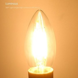 Good quality C35 4W E14 LED Filament Bulbs 4 COB 400 lm Warm White/ Cool White AC 220-240 V 6 pcs