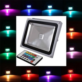 20W LED Floodlight 1 Integrate LED 1900 lm RGB Remote-Controlled AC 85-265 V