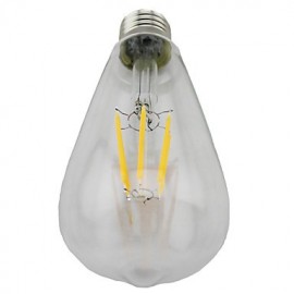 6W E26/E27 LED Filament Bulbs ST64 6 COB 600 lm Warm White Dimmable AC 110-130 V 1 pcs