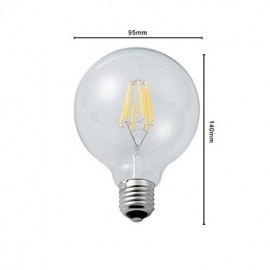 1PCS 6W E27/B22 LED Filament Bulbs G95 6 COB 600 lm Warm White Dimmable AC 220-240 or AC 110-130 V